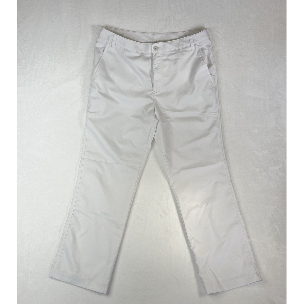 Men's FILA Sport GOLF Pants Sz 34 White Performance Flat Front Lightweight